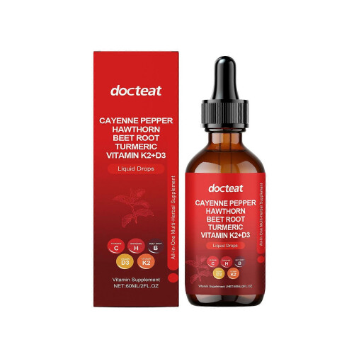 (1pcs)1-3x Cayenne Pepper Drops, Aeluro Cayenne Pepper Liquid Drops, Containing Hawthorn Beetroot