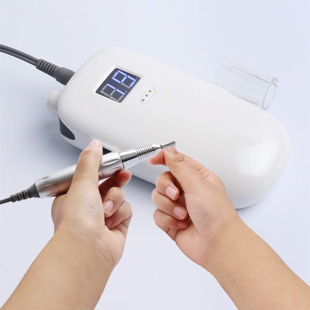 Electric Nail Drill 35000 RPM Brushless Motor Rechargeable Kit with LCD for Acrylic and Gel Nails