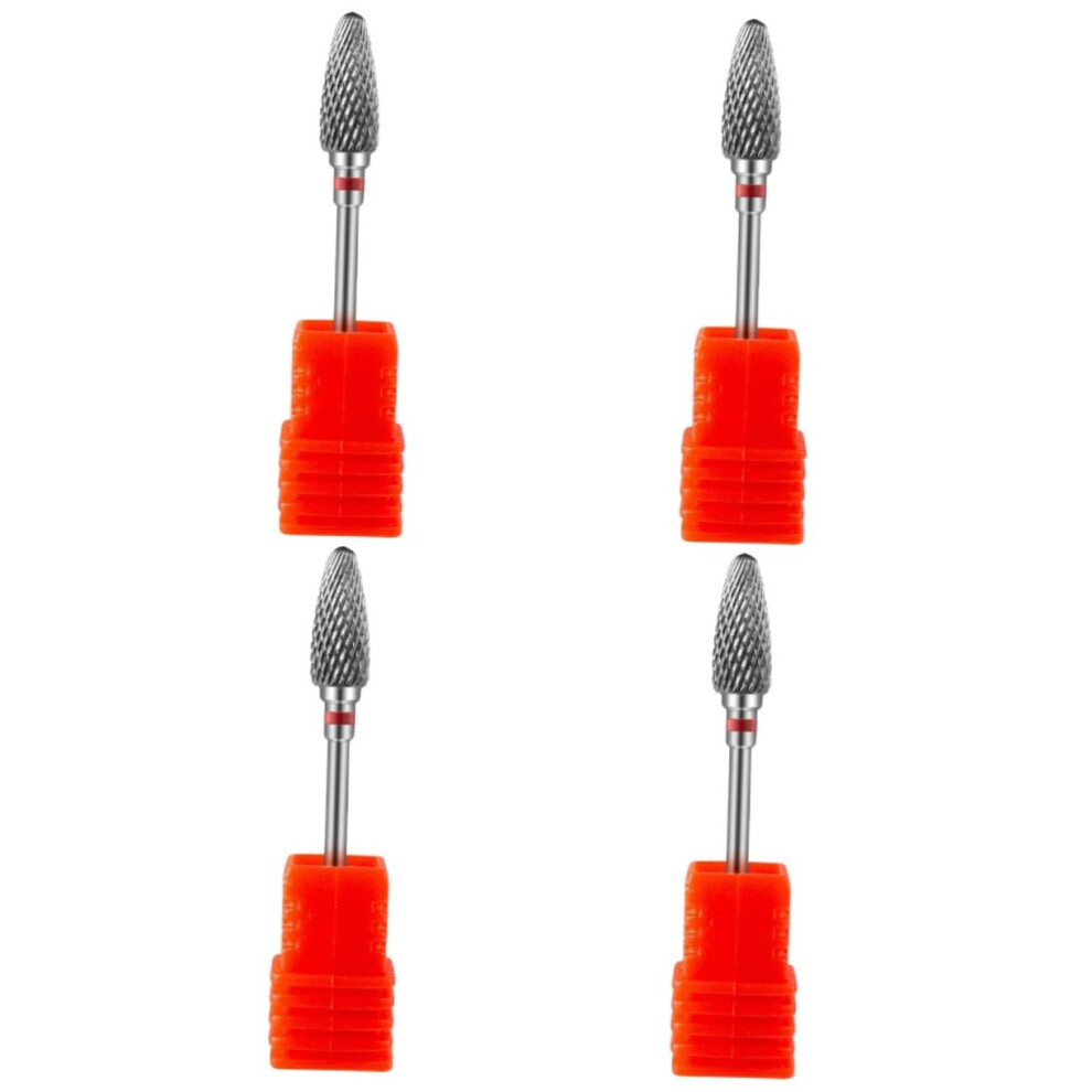 4pcs Tungsten Nail Drill Bits for Manicure and Pedicure, Professional Polishing and Sanding Set for Salon and Home Use