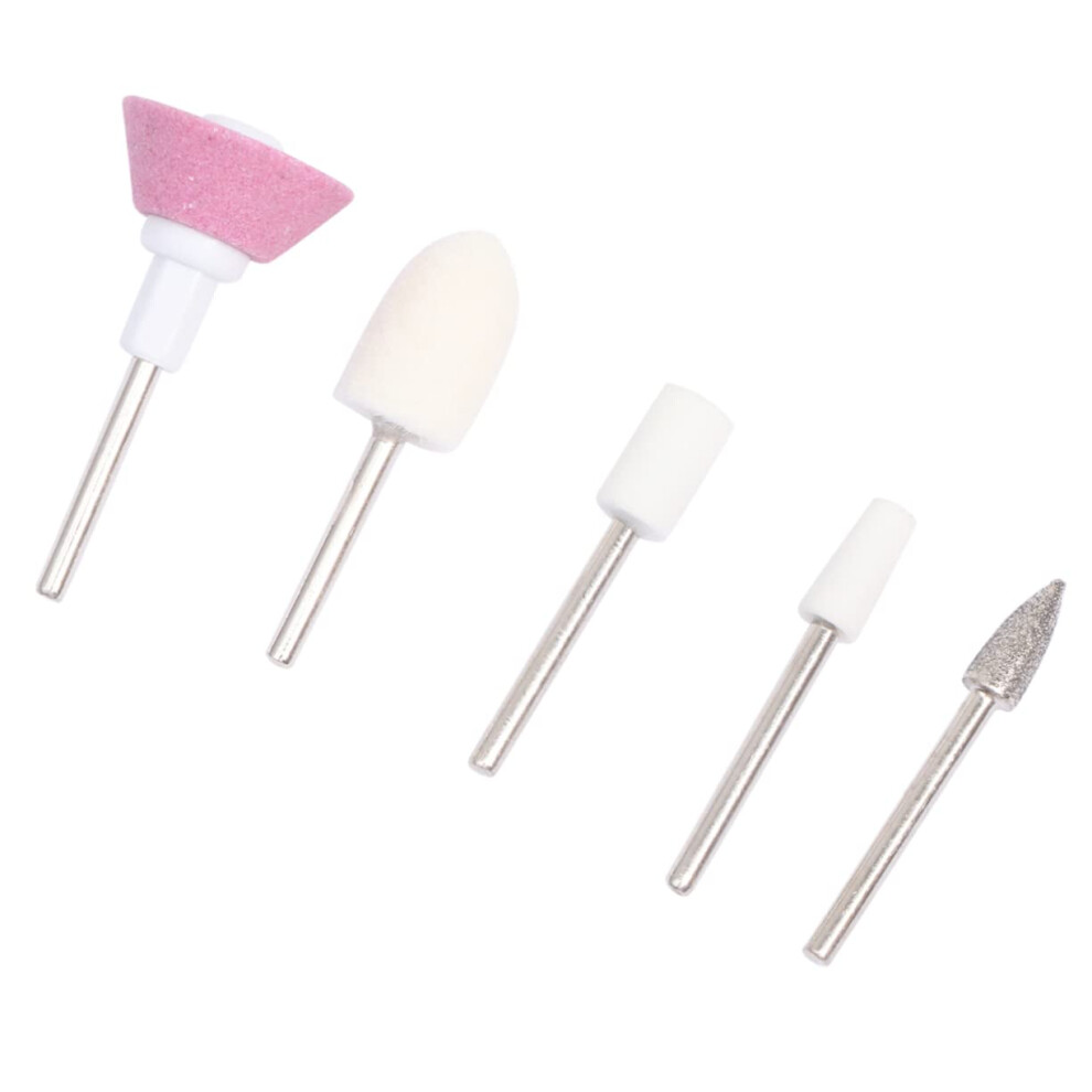 5pcs Nail Drill Bits Set MultiHead Polisher Kit for Professional Manicure Pedicure Durable Reusable