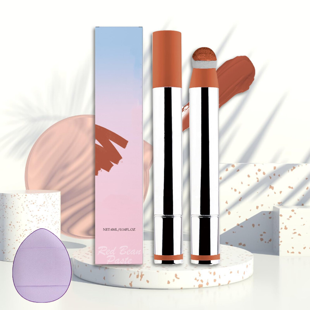 Cream Long Lasting Liquid Blush With Precision Sponge Applicator, Hydrating Matte Cheek Tint (Bean Paste, 0.13)