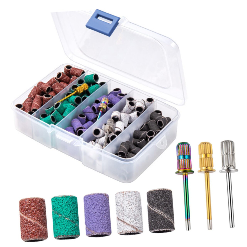 Nail Drill Sanding Bands Set with Mandrel Bit for Precise Nail Finishing and Gel Removal