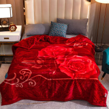 Korean Mink Heavy Blanket 59x78, 5.5LB Plush Fleece, Warm Winter Weighted Comfort, Floral Red
