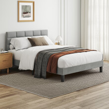 (King size) Velvet Upholstered Button Tufted Headboard Bed Frame