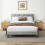 King Size Square Pull Dot Velvet Bed Frame Light Gray 2