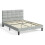 King Size Square Pull Dot Velvet Bed Frame Light Gray 8