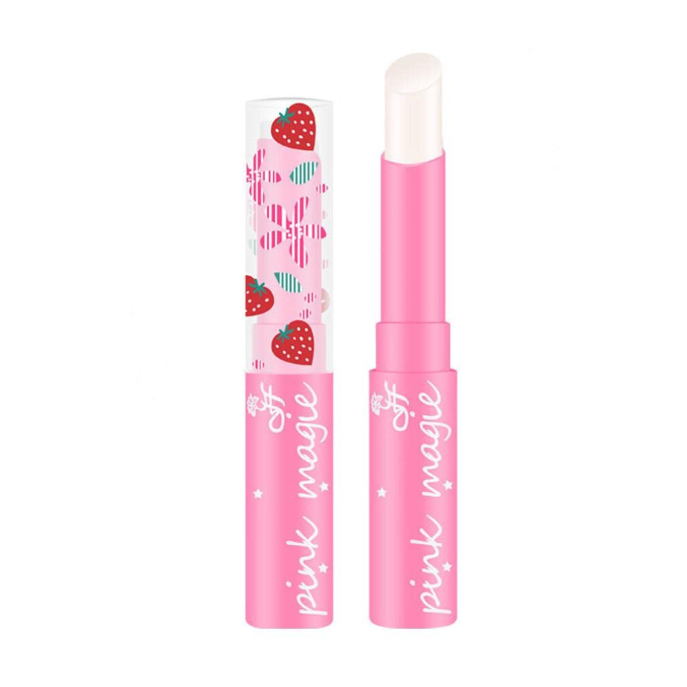 Pink Color Changing Lipstick With Temperature Activated Tint, Long Lasting Waterproof Strawberry Lip Balm