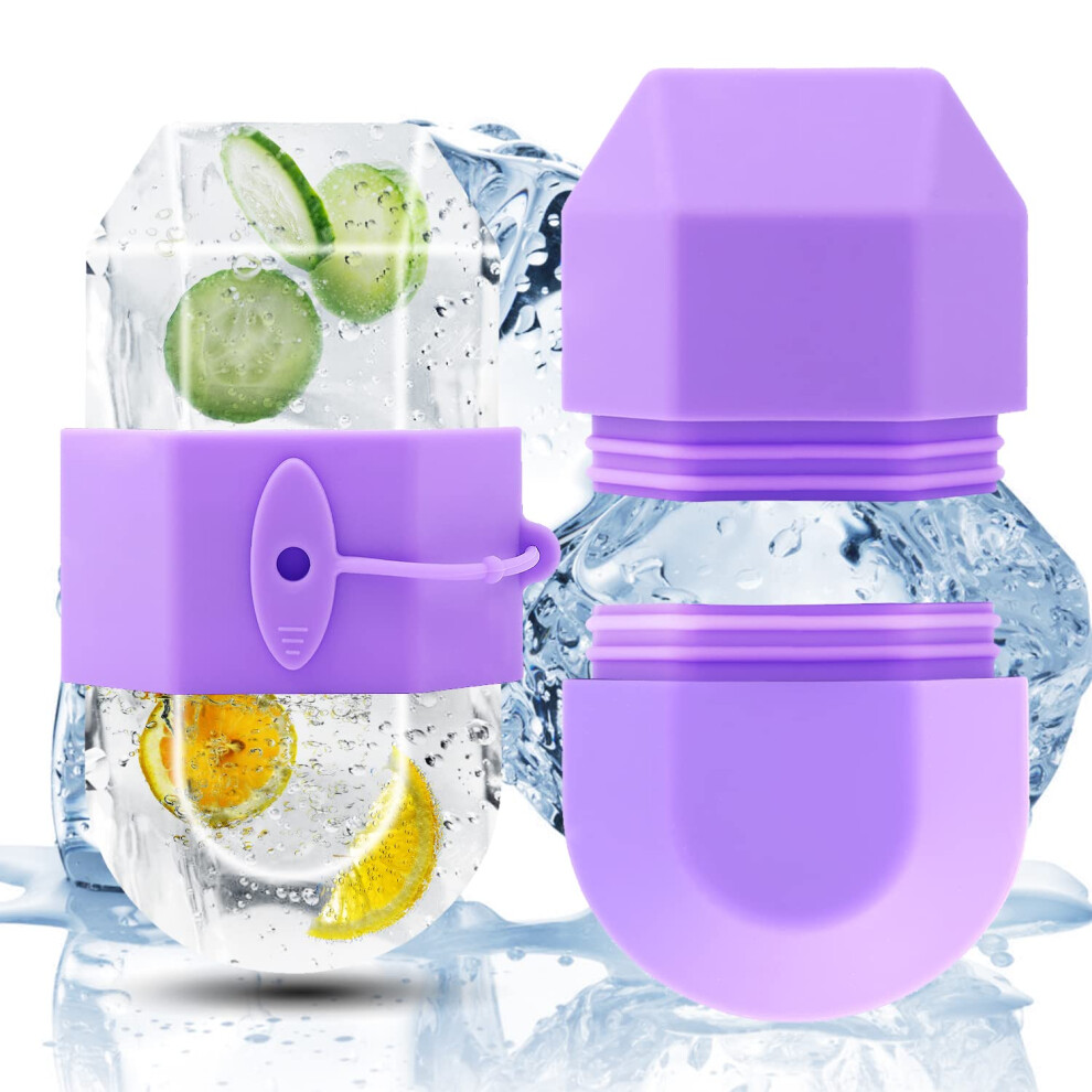 Purple Ice Face Roller For Face And Eyes, Reusable Ice Mold Facial Roller, Cold Therapy For Puffiness Relief, S