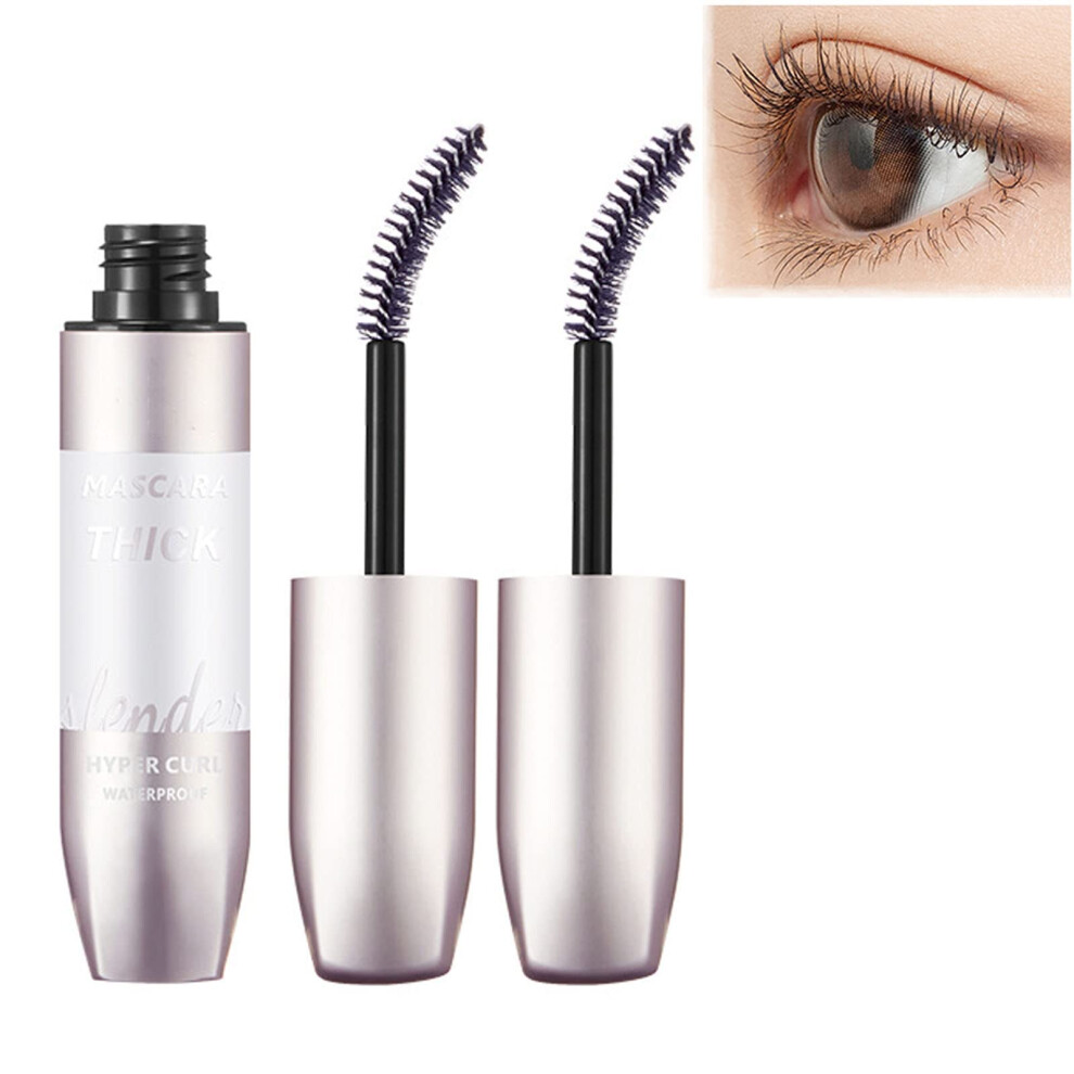 Black,Brown 4D Fiber Waterproof Mascara Long Lasting Curl Smudge Proof Natural Lengthening Black Brown
