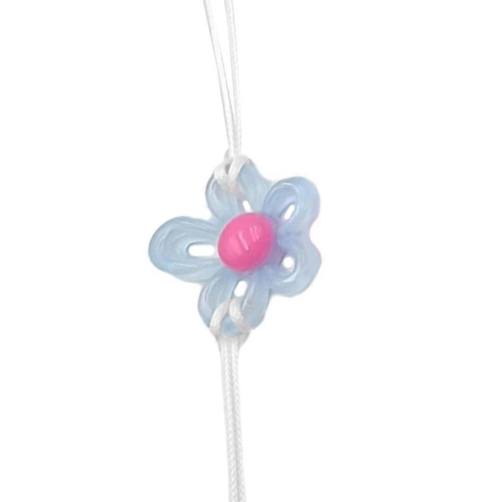 (As Show, White) Hollow Flower Pendant Necklace Double Layer Lace Up Necklace Summer Choker 3242242680832