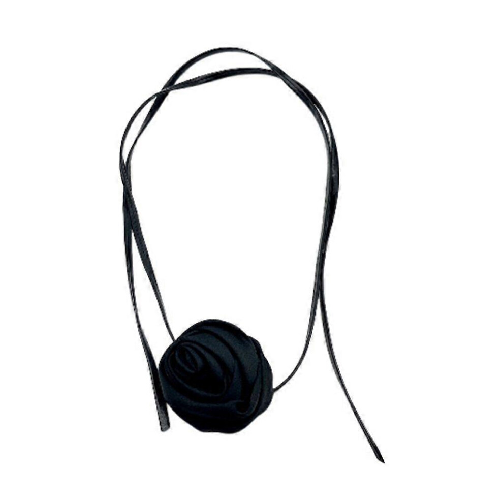(As Show, One Size) Rose Flower Choker Necklace Temperament Neckband Clavicle Chain Necklace 5213747867606