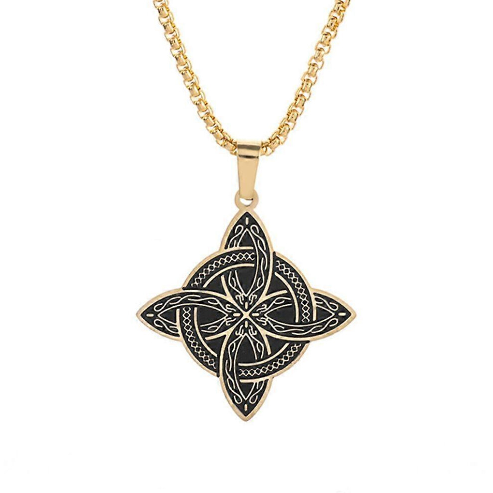 (As Show, Silver) Witch Knot Stainless Steel Necklace Celtics Knot Wiccan Protective Amulet 3364096770740