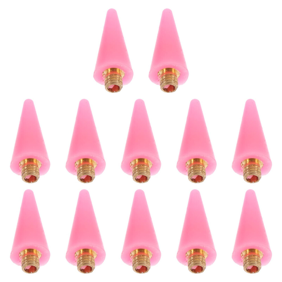 Pink 12Pcs Nail Art Wax Pen Tips For Rhinestone Picker Precise Placement Replacement Heads