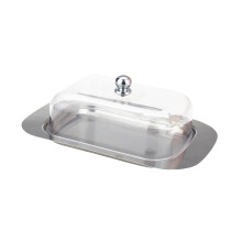 Stainless Steel Butter Dish with Lid Keeps Butter Fresh Easy Lift Knob Stylish Kitchen Container