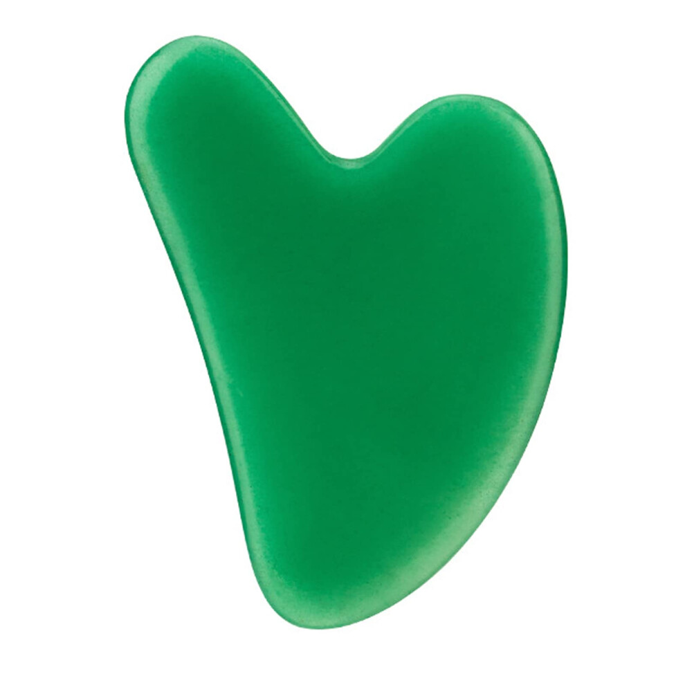 Green Natural Jade Gua Sha Facial Massage Tool For Contouring, Puffiness Reduction And Skin Lift