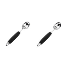 2pcs Zinc Alloy Ice Cream Scoop and Fruit Digging Spoon with Ergonomic NonSlip Grip for Kitchen