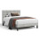 Double Bed Square Pull Dot Velvet Bed Frame Light Gray 1