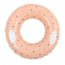 Inflatable Pool Float Cherry Design Swim Ring for Adults with Handles PVC for Beach and Lake