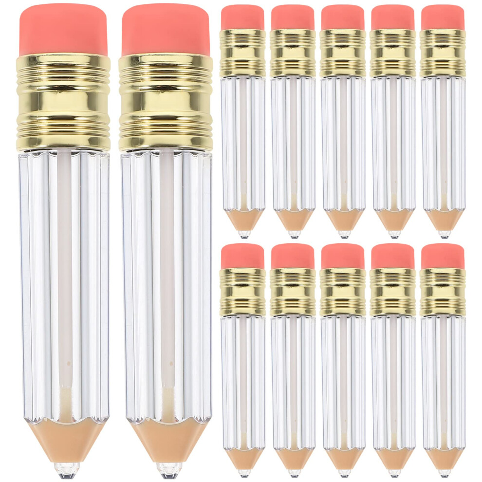 Clear 12Pcs Refillable Lip Gloss Tubes 5Ml Empty Mini Containers With Wand For Diy Lip Balm