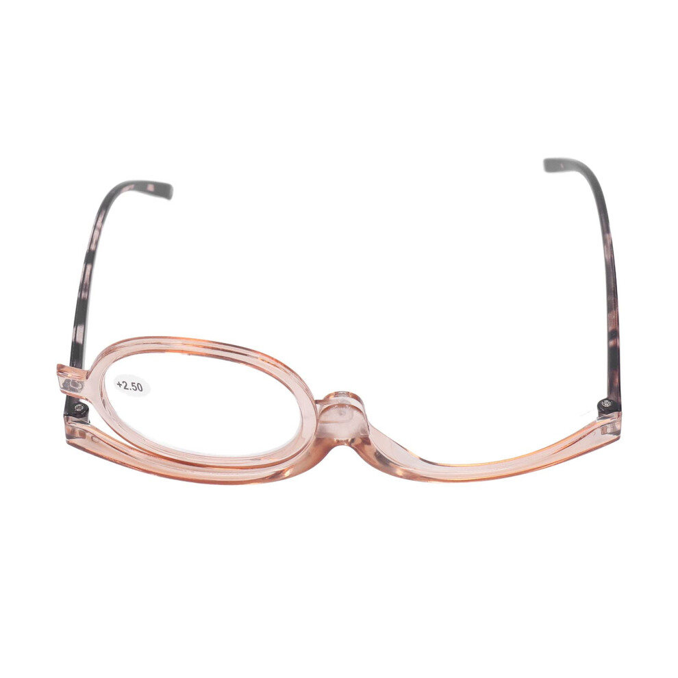 Magnifying Makeup Glasses +2.50 Flip Lens Design 180 Rotating Lightweight Frame for Precise Makeup