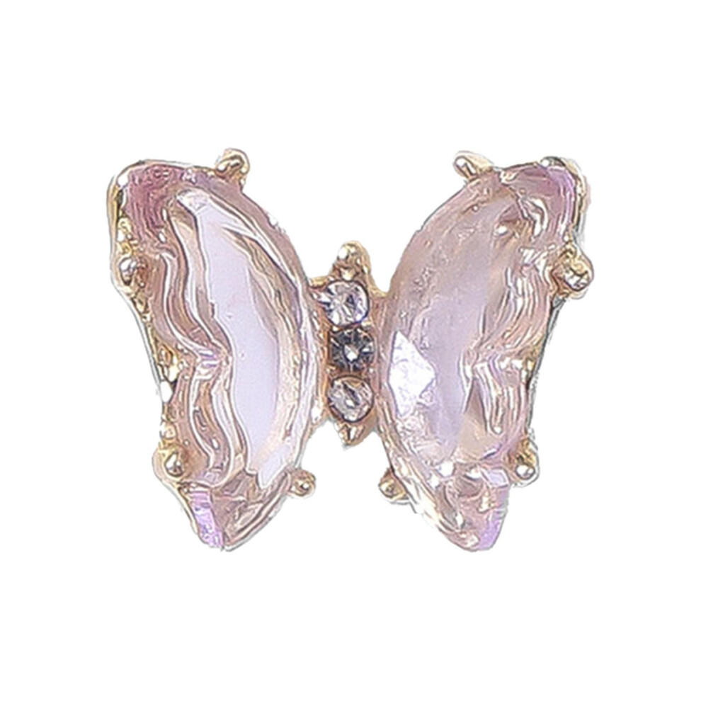 Gold 3D Butterfly Nail Charms Crystal Rhinestones For Acrylic Nails Art Decorations 10Pcs
