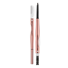 Waterproof Triangular Eyebrow Pencil with Brush, Natural Dark Shade for Precise Brow Shaping