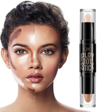 Dual End 2in1 Cream Contour Stick for Face Shaping and Highlighting, Smooth Blend Bronzer Duo (Lotus, Coffee)