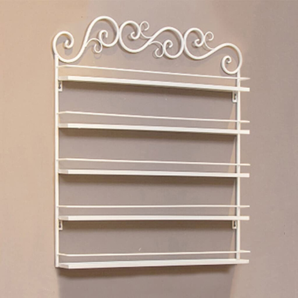 Metal WallMounted Nail Polish Wall Rack, 5Tier Iron Storage Shelf for Salon and Essential Oils