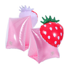 Kids Swim Arm Bands Inflatable Strawberry Design Soft Waterproof Floaties for Children Pool Training