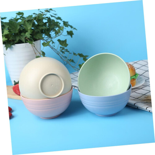 4pcs Unbreakable Cereal Bowls Reusable Dinnerware for Soup Rice Salad Compact Easy Clean 2