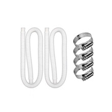 Pool Pump Hose 1.25 Inch Flexible UV Resistant Leak Proof for Above Ground Filter System 39 Inch 2 Pack White