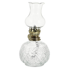 Vintage Glass Kerosene Lamp with Windproof Cover and Cotton Wick for Rustic Indoor Home Decor