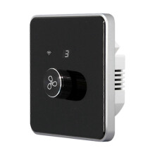 WLAN-Lüfterschalter 5 Geschwindigkeitsregelung EU Deckenventilator Tuya Fernbedienung (Schwarz)