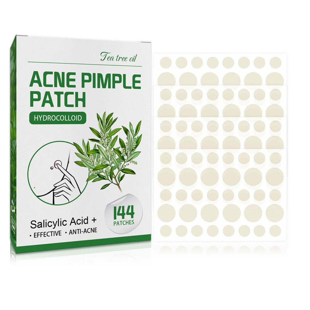 144PCS Acne Patches Hydrocolloid Pimple Patches Invisible Spot Cover for Face Blemish Healing