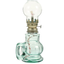 Vintage Glass Kerosene Lamp with Adjustable Flame, Windproof Oil Lantern for Indoor and Outdoor Use