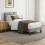 (Single) Velvet Upholstered Button Tufted Headboard Bed Frame 1