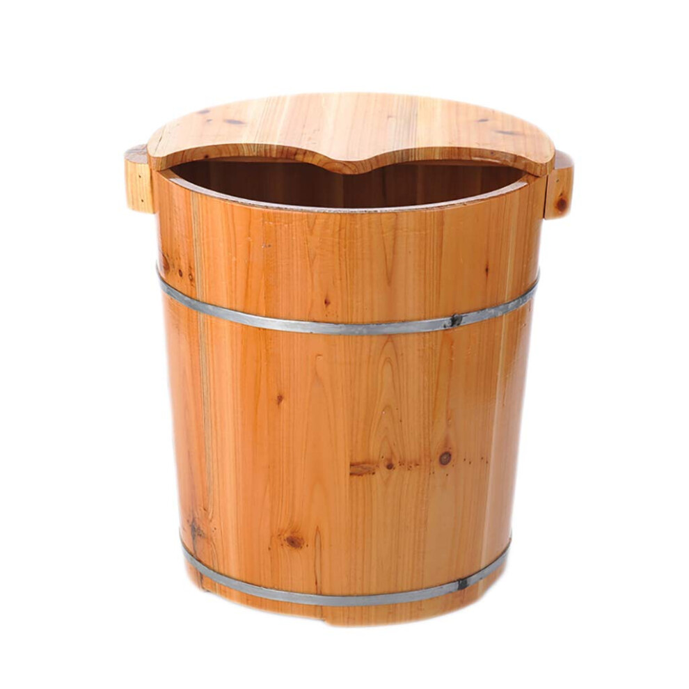 Wooden Foot Bath Barrel with Deep Immersion and LeakResistant Fragrant Fir Spa Tub 40cm
