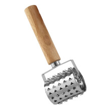 Stainless Steel Meat Tenderizer with Ergonomic Wooden Handle for Steak Poultry Home and BBQ