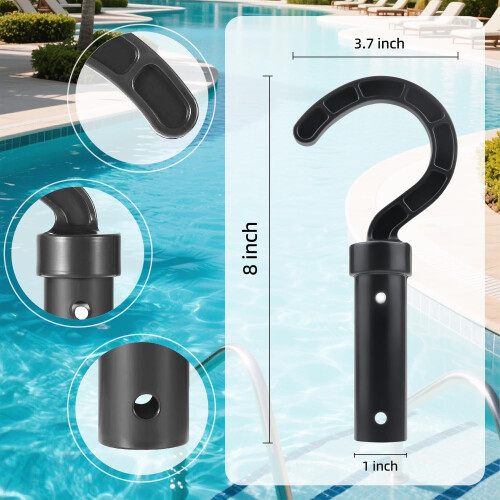 Universal Robotic Pool Cleaner Hook 2 Pack, Quick Telescopic Pole Attachment for Easy Retrieval 2