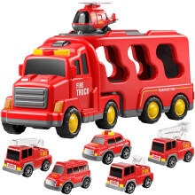 Toy Trucks for Toddlers 7 in 1 Friction Powered Vehicles with Lights and Sounds for Kids Ages 35