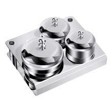 3pcs Stainless Steel Nail Liquid Cup Set with Lids for Acrylic Monomer Dappen Dish Nail Salon Use Silver