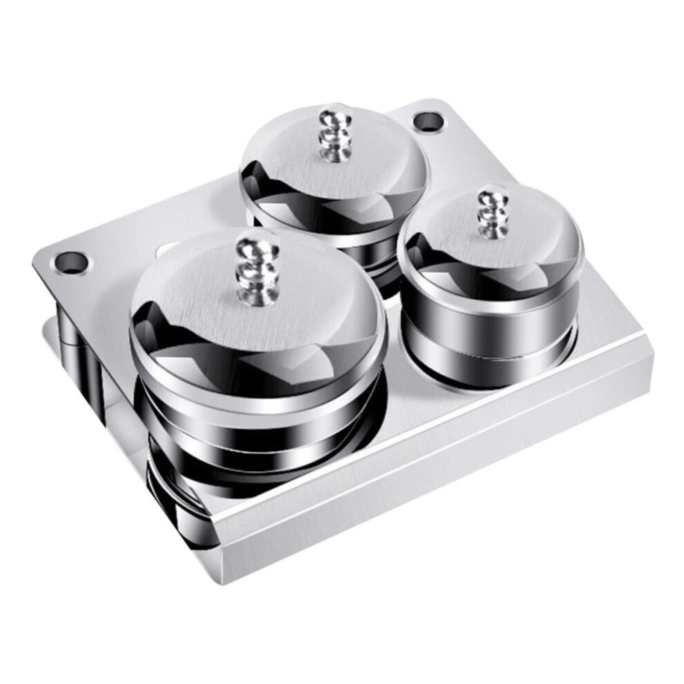 Silver 3Pcs Stainless Steel Nail Liquid Cup Set With Lids For Acrylic Monomer Dappen Dish Nail Salon Use