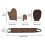 4 Pack Self Tanning Mitt Applicator Kit with Back Lotion Tool, Waterproof Lining, Soft Flocking, Brown 2