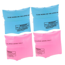 2 Pairs PVC Swimming Arm Bands with Double Chamber Safety for Adults, Inflatable Arm Float Rings for Pool Use
