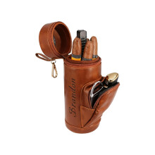 Leather Cigar Humidor with Custom Engraved Travel Case and Airtight Protection Gift for Men