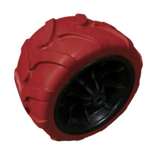 Heavy Duty PU Caster Wheel with Puncture Resistant Design for Outdoor Mower Garden Cart Red 6.89'