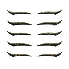 Gold Eyelid Tape for Hooded Eyes with Invisible Lift and Reusable Glitter Eyeliner Stickers 10pcs