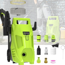 Electric Pressure Washer 1600W with Adjustable Spray, 9m Range for Patio, Car, Walls, Fences