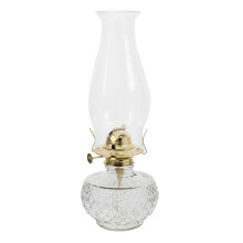 Vintage Oil Lamp with Adjustable Brightness, Rustic Kerosene Lantern with Clear Glass Shade for Home Decor