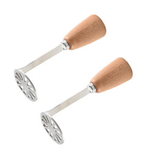 Mini Stainless Steel Potato Masher with Wooden Handle for Vegetables and Fruits Kitchen Tool